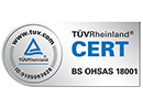 TÜV Rheinland – Zertifikat BS OHSAS 18001